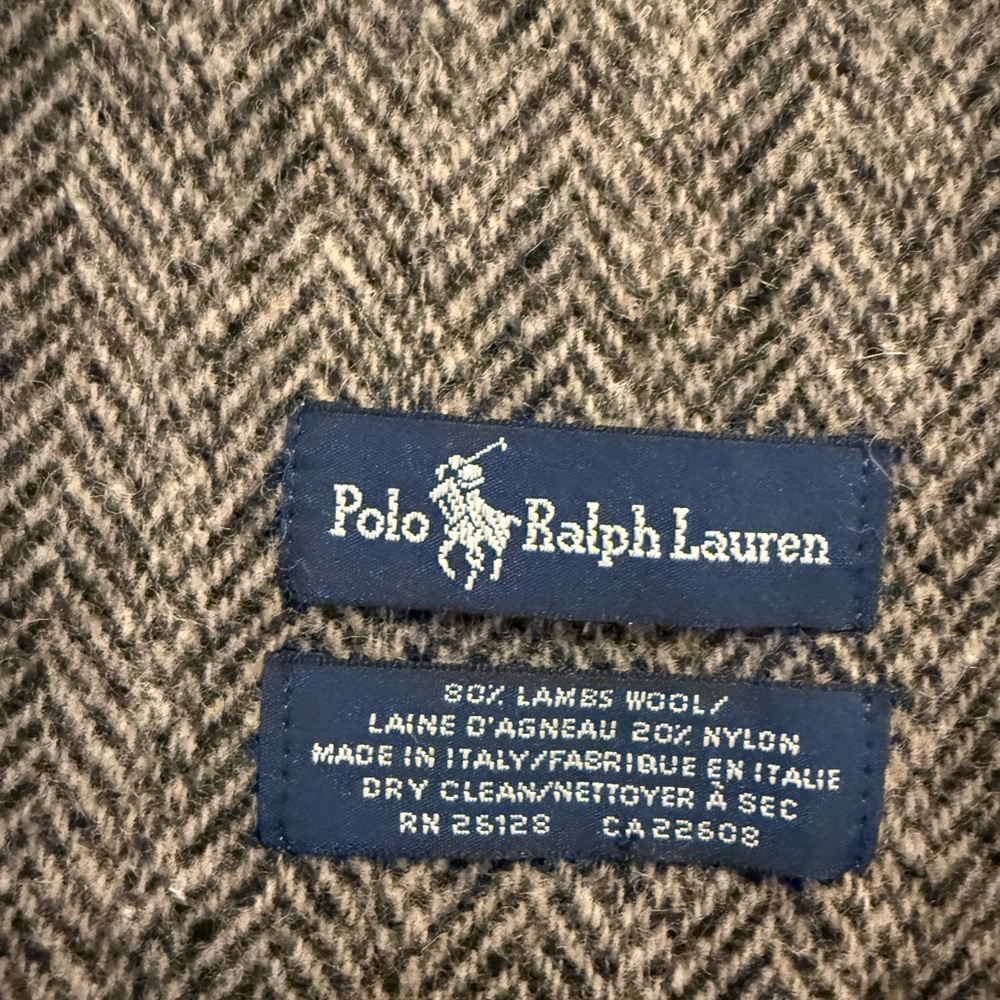 Polo by Ralph Lauren black and red Wool Scarf - Picture 3 of 5